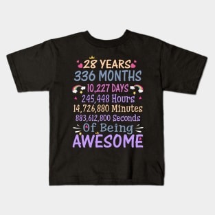 Birthday Gift 28 Years Old Being Awesome Kids T-Shirt